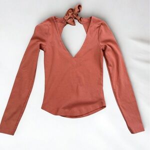 Free People Terracotta Long Sleeve Top